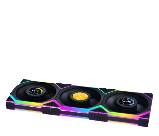 LIAN LI Uni Fan SL Wireless 120 LCD Reverse Triple Pack 3x120mm - 1332116 - zdjęcie